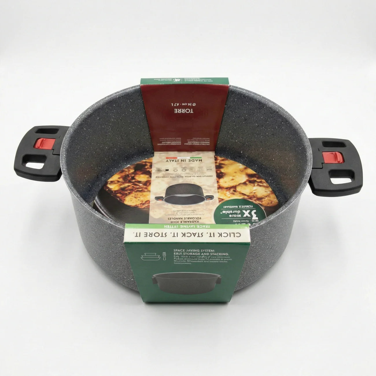 Torre Casseruola 2 Manici Pieghevoli - 24cm