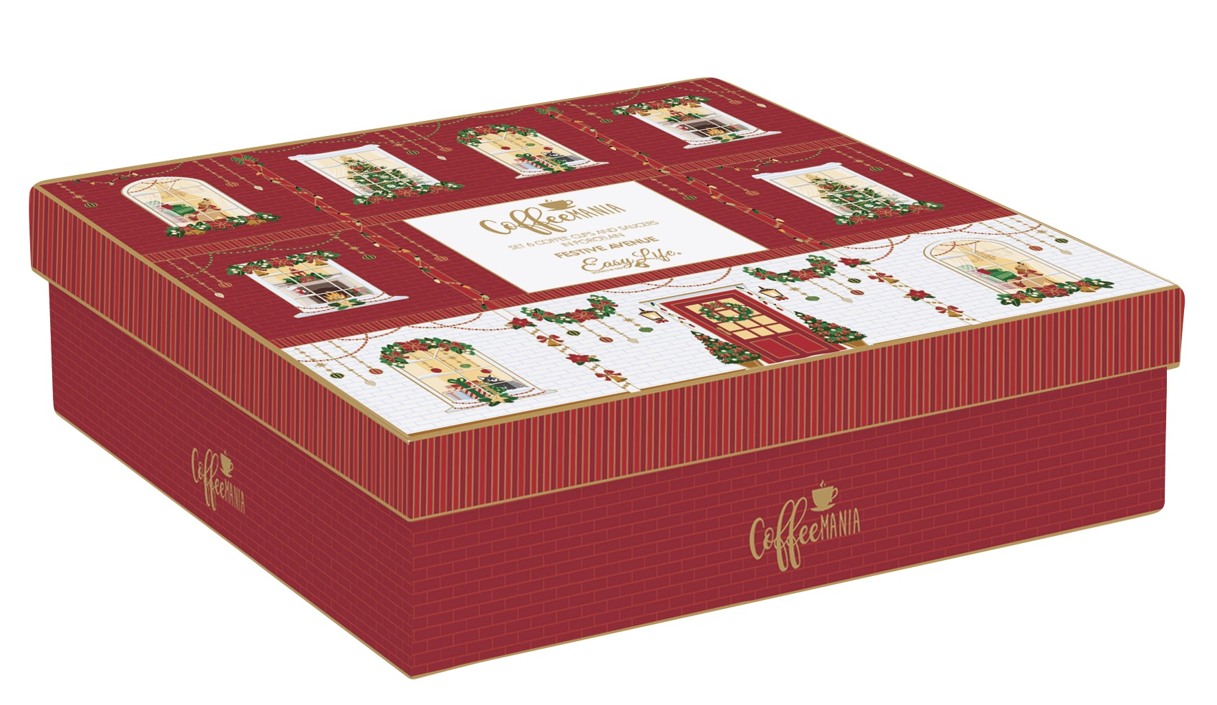 Set 6 tazzine caffè - con piattino / Festive Avenue