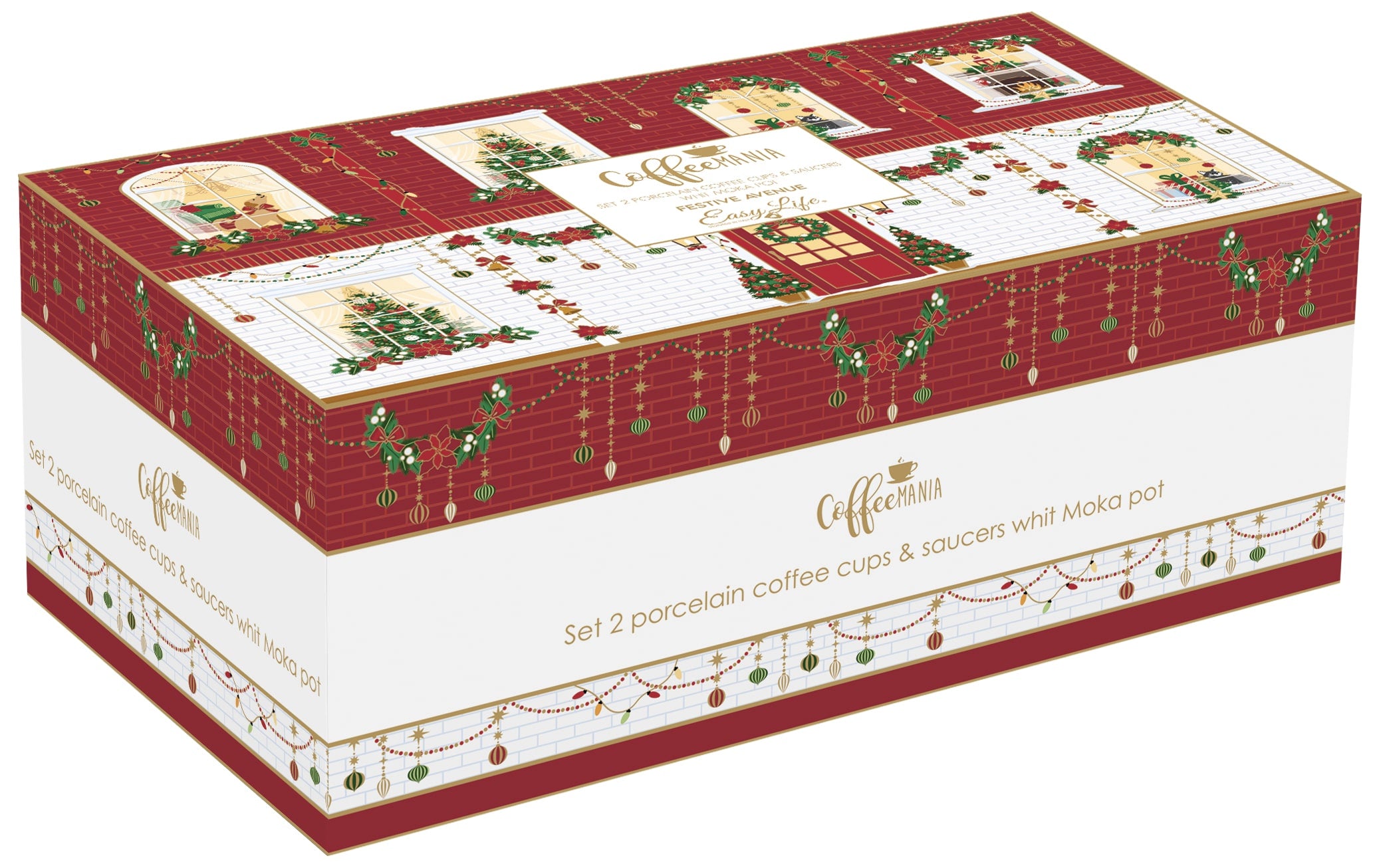 Set Caffettiera Con 2 tazze da caffè - 10cl / Festive Avenue