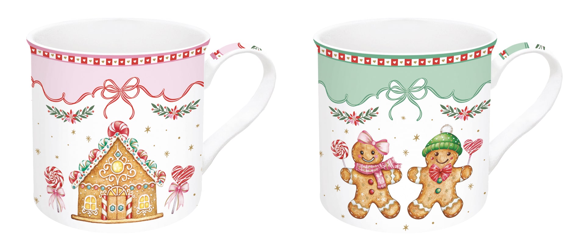 Set 2 mug In gift box - 300 ml / Sweet Christmas