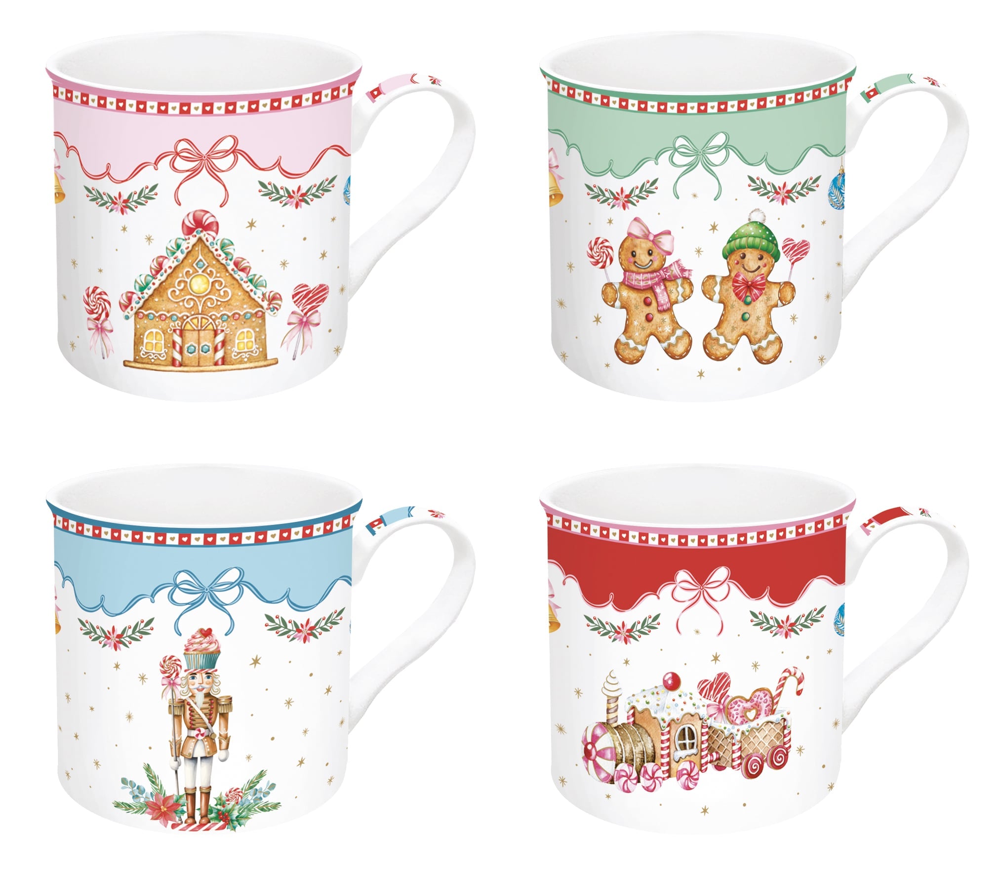 Set 4 mug In gift box - 300 ml / Sweet Christmas