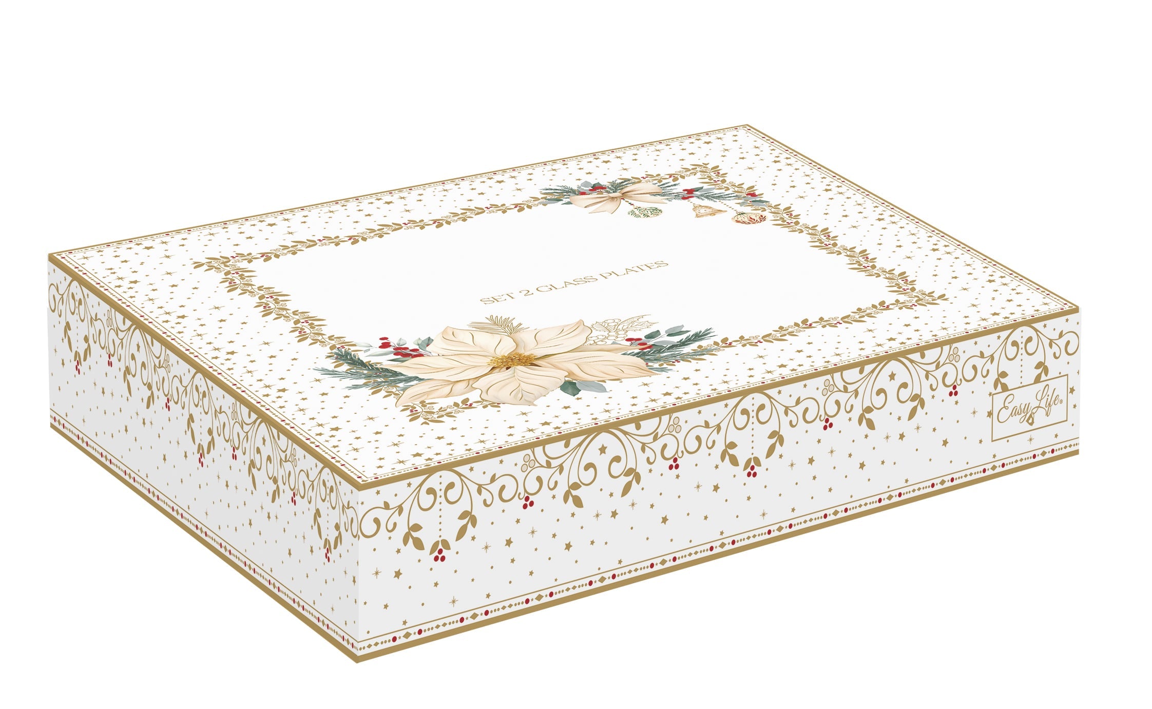 Set 2 piattini in vetro In Color Box - 18/21 cm / White Elegance