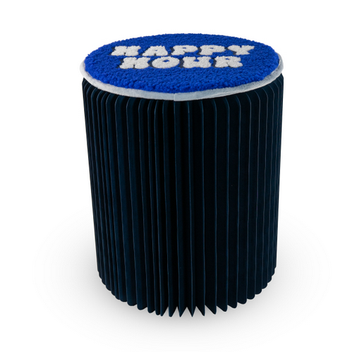 Sgabello pieghevole in carta con cuscino / Happy hour