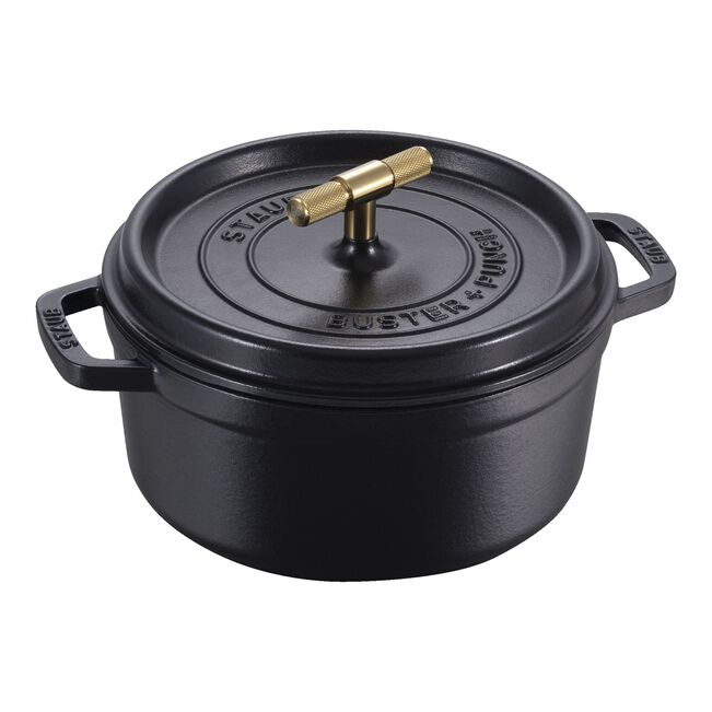 Cocotte Buster+Punch rotonda - 24 cm, Nera