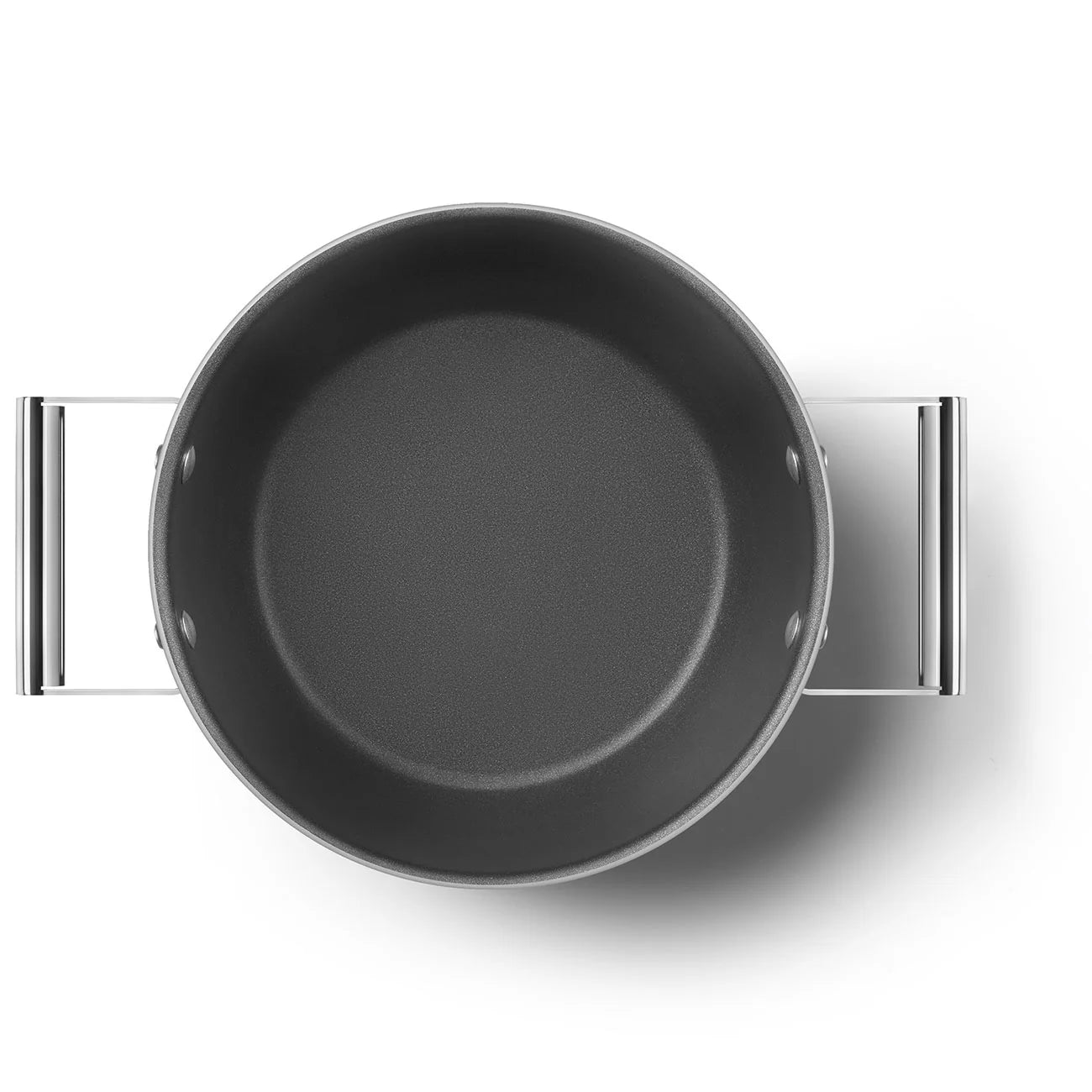 Smeg Cookware - Casseruola due manici con coperchio 24 cm Panna