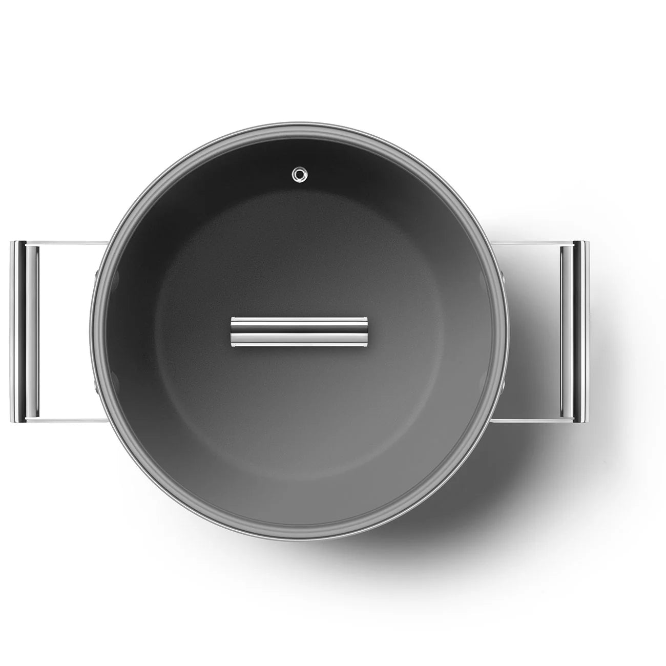 Smeg Cookware - Casseruola due manici con coperchio 24 cm Panna