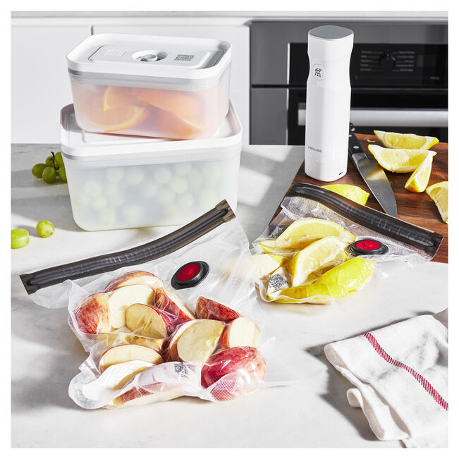 Fresh & Save Starter set sottovuoto, plastica / M/L, 7-pz., bianco