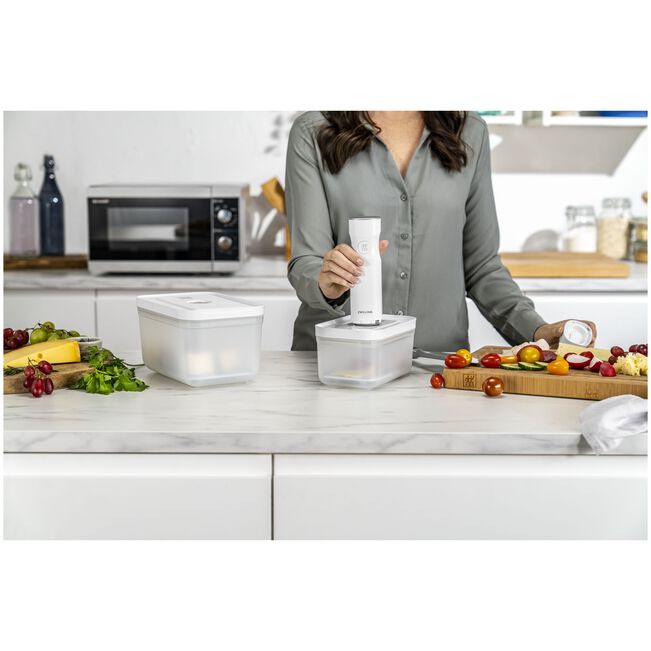 Fresh & Save Starter set sottovuoto, plastica / M/L, 7-pz., bianco