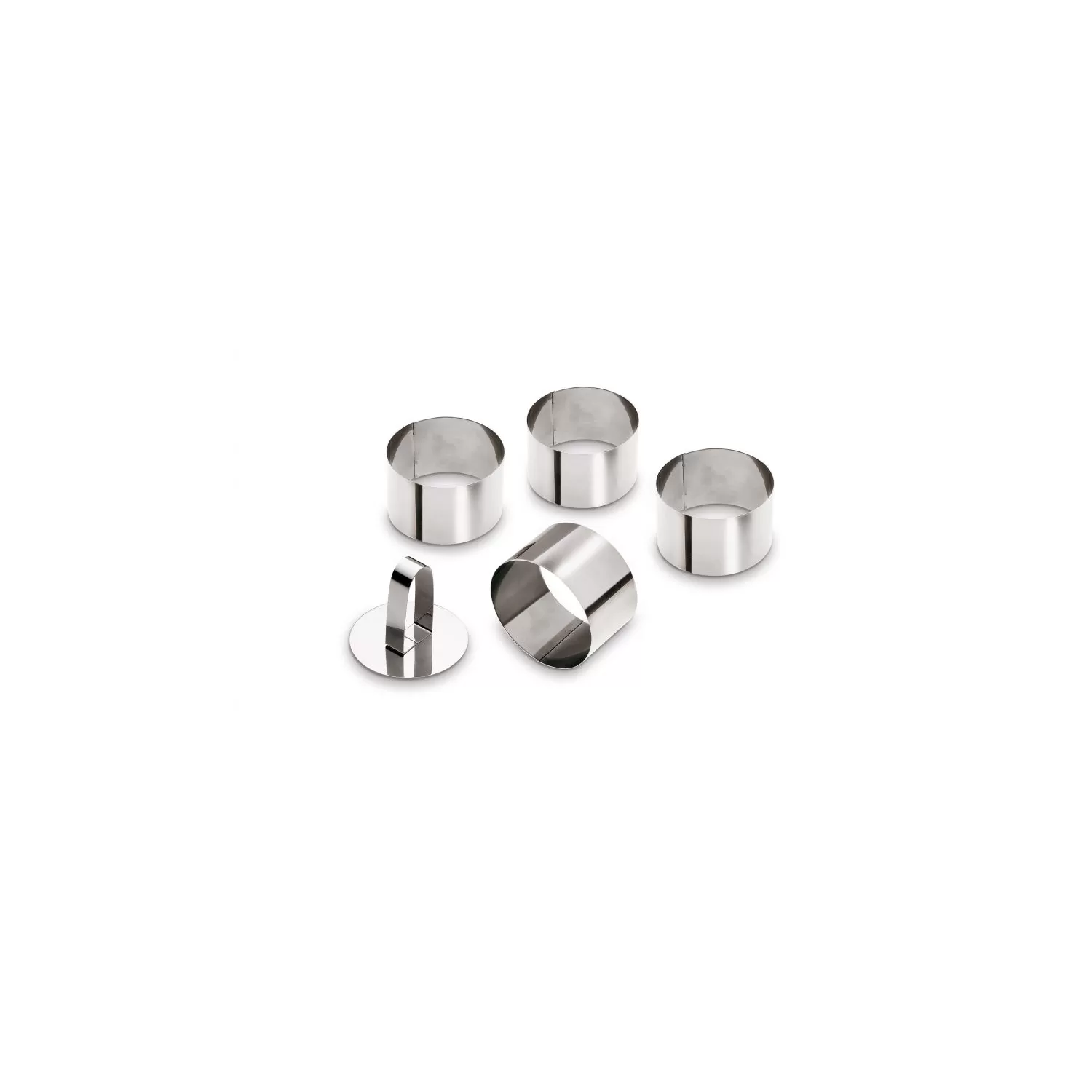 Set 4 stampini tondi con stantuffo - 7,5 cm