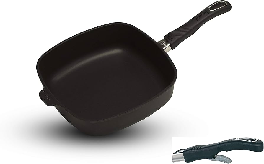 Padella quadrata, antiaderente manico removibile cm 26 compatibile con induzione
