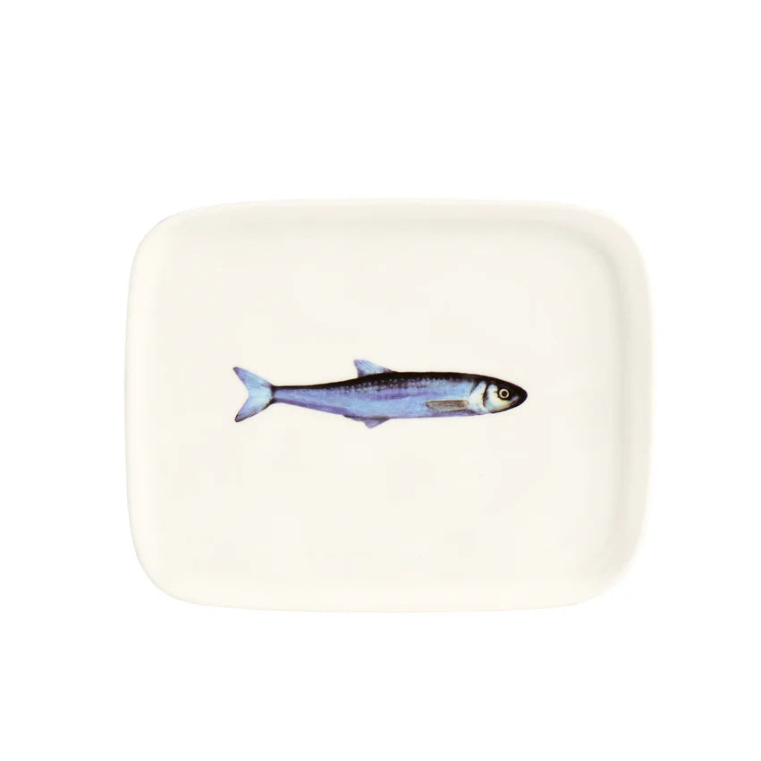 Piatto rettangolare Sardina - Porcellana Bianco