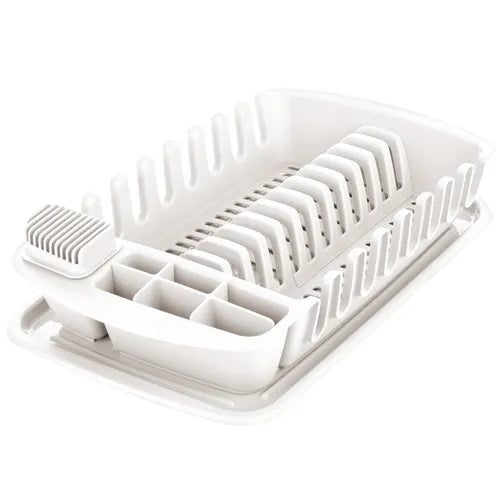 Scolapiatti Con Vassoio Prendigoccia Bianco "Clean Kit"