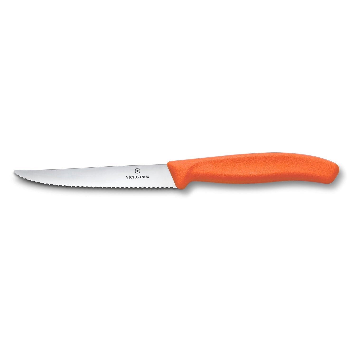 Coltello bistecca ondulato manico arancione - Swiss Classic