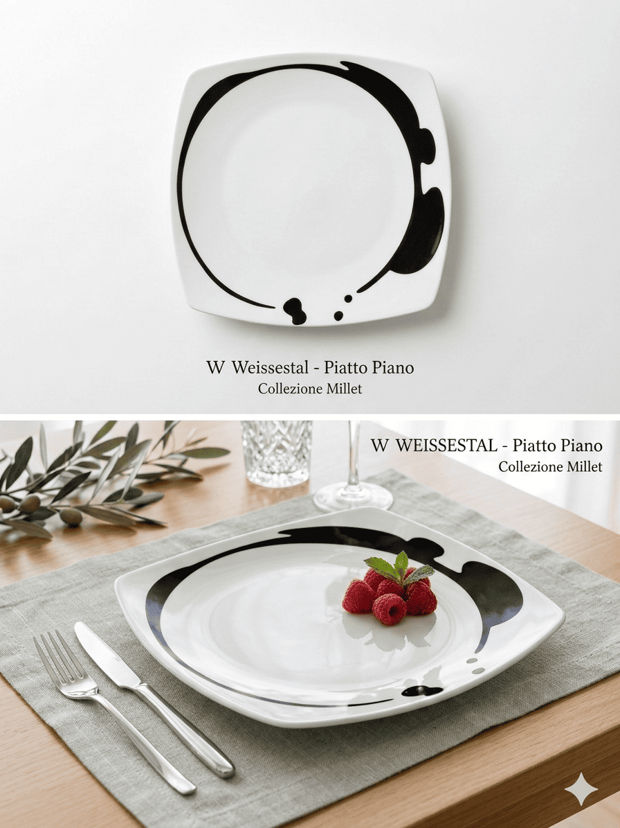 Piatto Piano Collezione "Natura Nero"