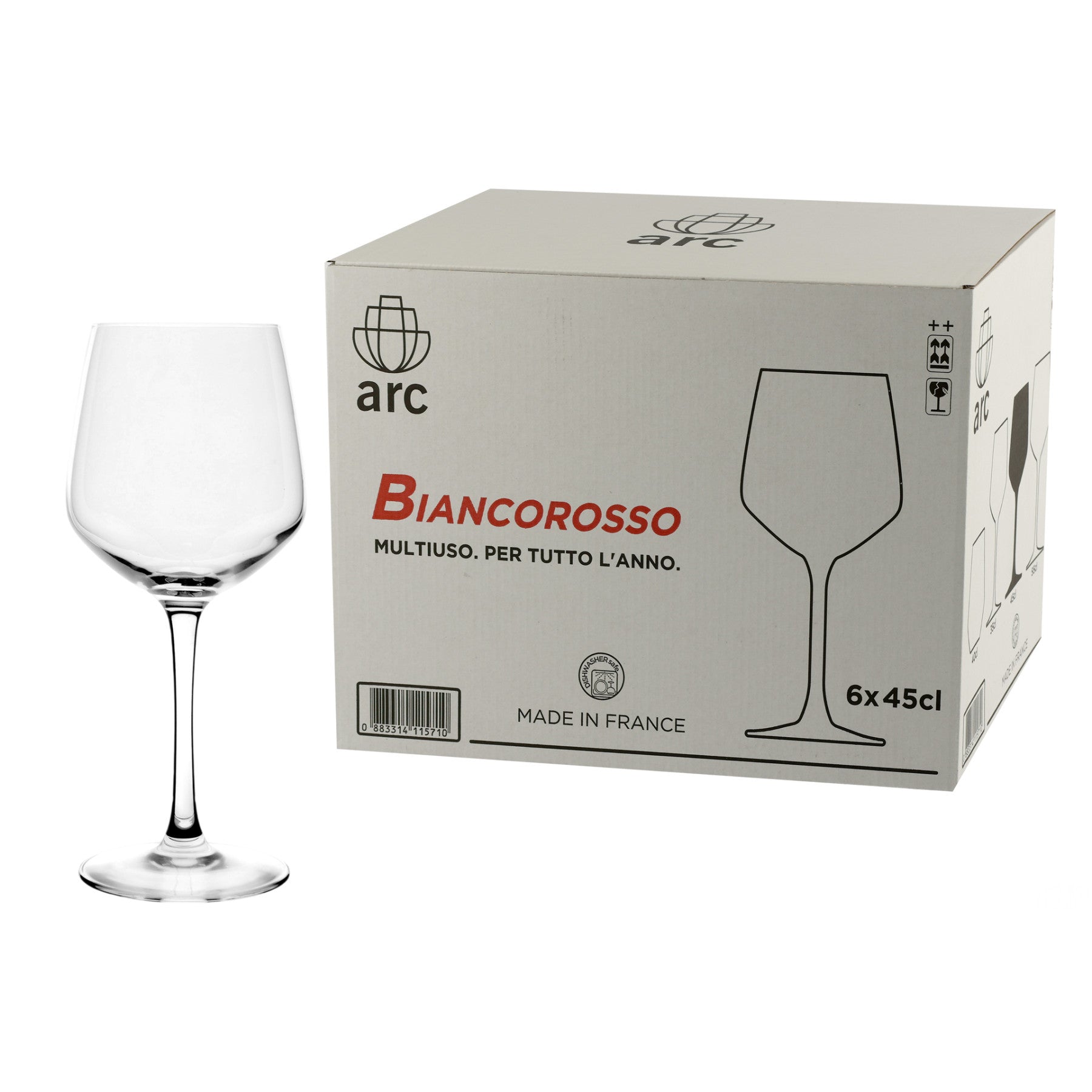 BIANCOROSSO - CALICE VINO ROSSO CL 45 - SET 6 BICCHIERI