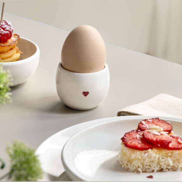 With Love Portauovo bianco, Premium Porcelain