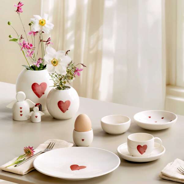 With Love Portauovo bianco, Premium Porcelain
