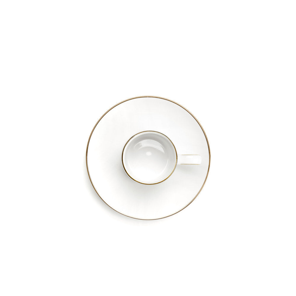 DOMUS GOLD LINE Set 2 Tazze Caffe' con Piattino