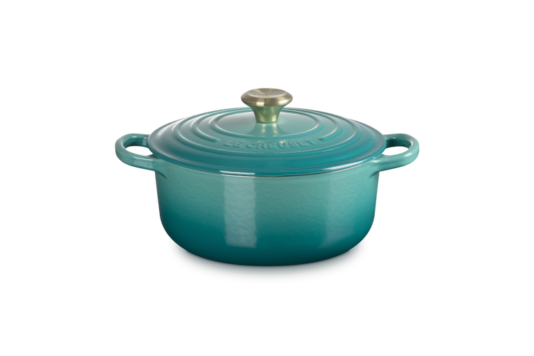 Cocotte rotonda Evolution in ghisa vetrificata - Bleu Riviera 20 CM / 2.4 L