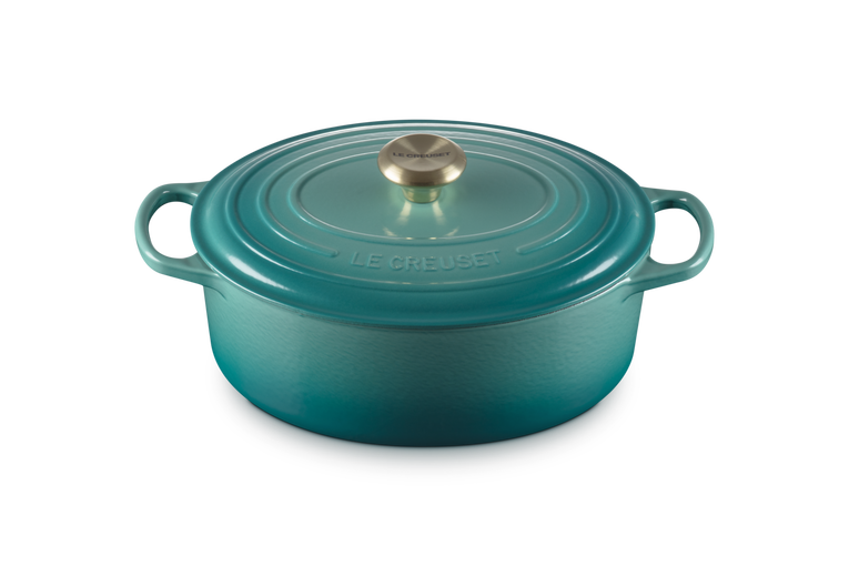 Cocotte ovale Evolution in ghisa vetrificata - Bleu Riviera 29 CM / 4.7 L