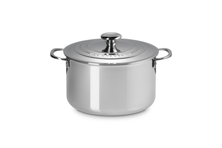 Casseruola profonda con coperchio in acciaio inox - 24 CM / 6.6 L