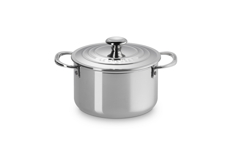 Casseruola bordi alti con coperchio in acciaio inox - 18 CM / 2.8 L