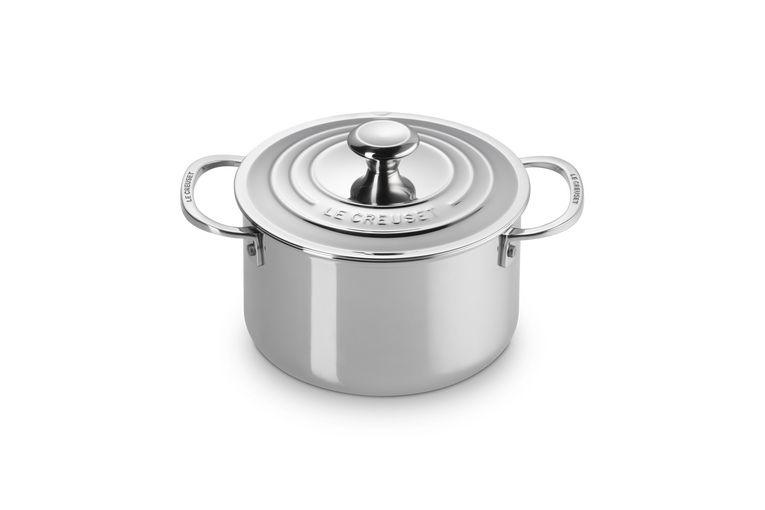 Casseruola bordi alti con coperchio in acciaio inox - 18 CM / 2.8 L