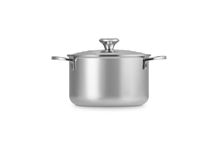 Casseruola bordi alti con coperchio in acciaio inox - 18 CM / 2.8 L