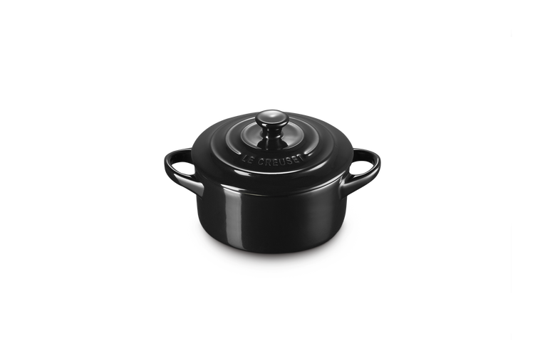 Mini cocotte rotonda in gres vetrificato - Nero Lucido 10 CM / 0.25 L