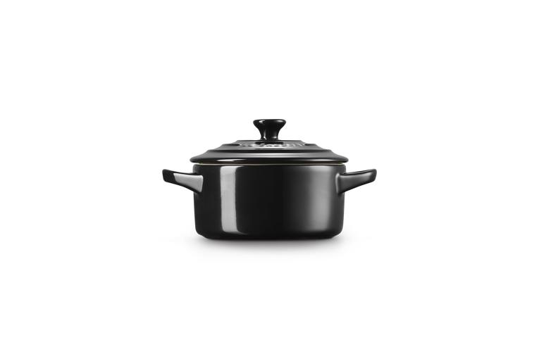 Mini cocotte rotonda in gres vetrificato - Nero Lucido 10 CM / 0.25 L