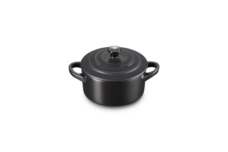 Mini cocotte rotonda in gres vetrificato - Nero Matt 10 CM / 0.25 L