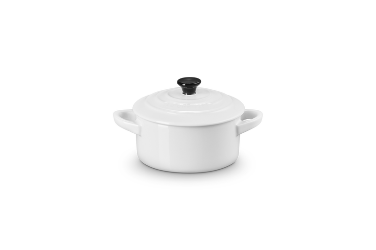 Mini cocotte rotonda in gres vetrificato - Bianco 10 CM / 0.25 L