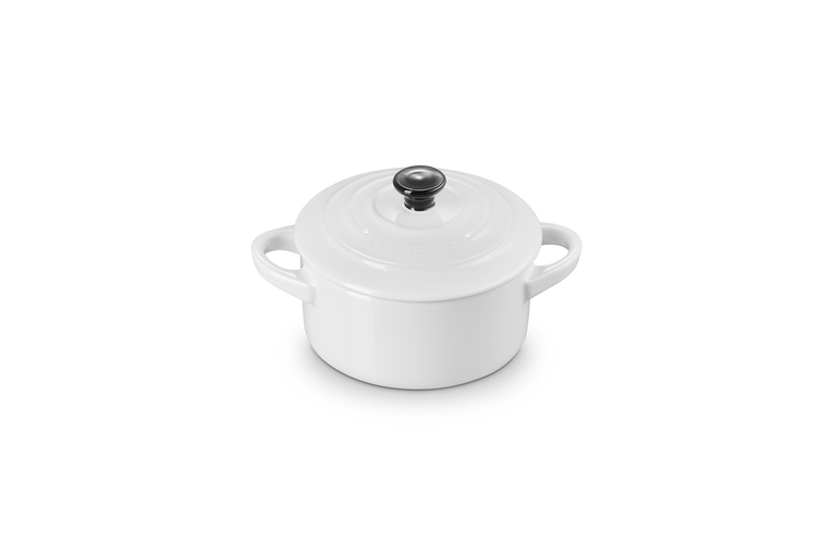 Mini cocotte rotonda in gres vetrificato - Bianco 10 CM / 0.25 L