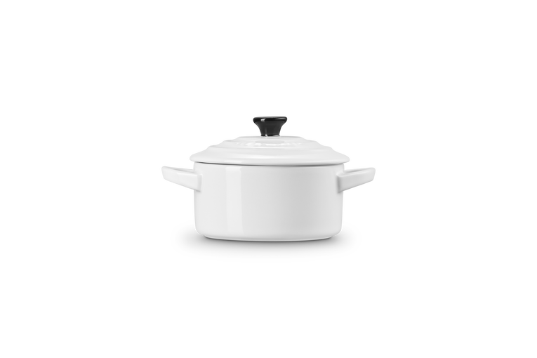 Mini cocotte rotonda in gres vetrificato - Bianco 10 CM / 0.25 L