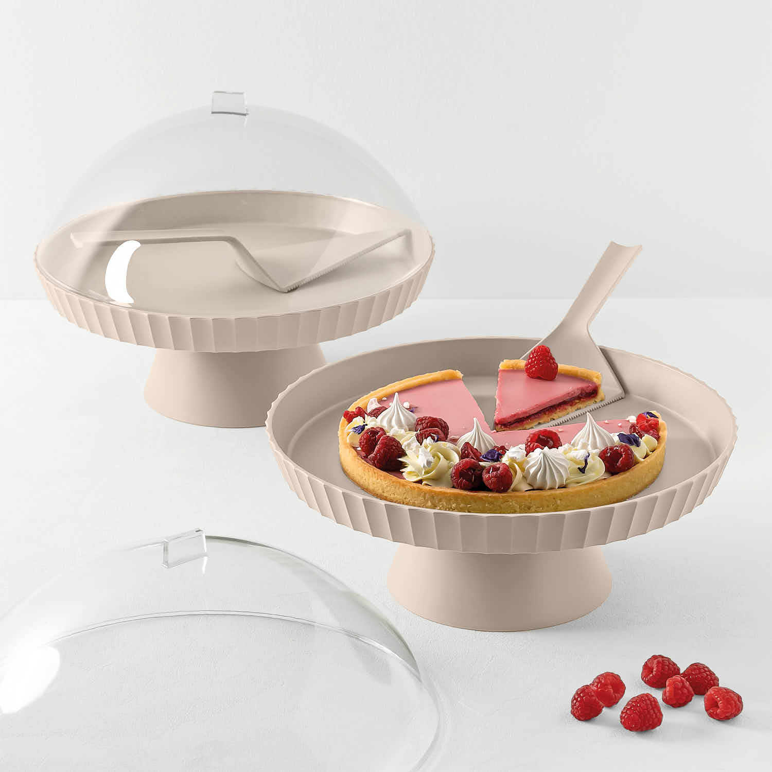 Agorà Alzatina, Campana e Palettina per Dolci - Moka Grey