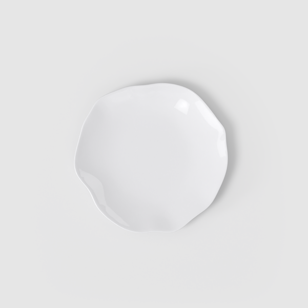 PURA Piatto da dessert / colazione bianco - 22 x 22 cm, Premium Bone Porcelain