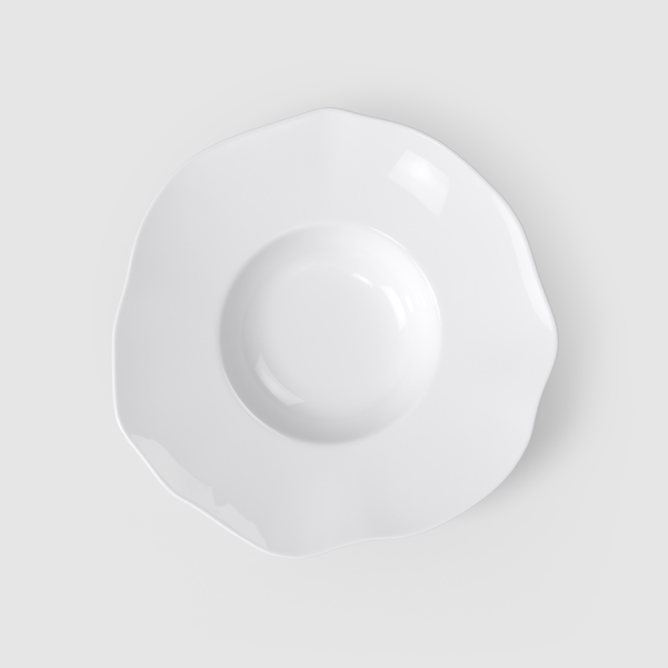 PURA Piatto da pasta bianco - 28,5 x 28,8 cm, Premium Bone Porcelain
