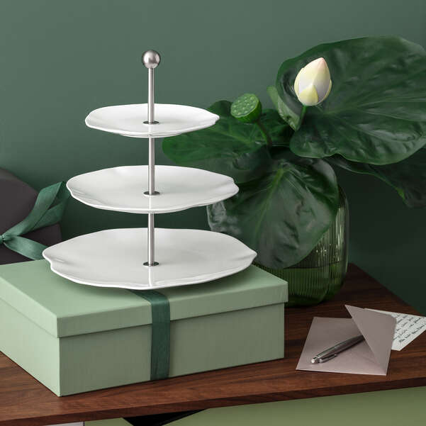 Pura Alzata bianca, 27,2 x 27,2 cm, Premium Bone Porcelain