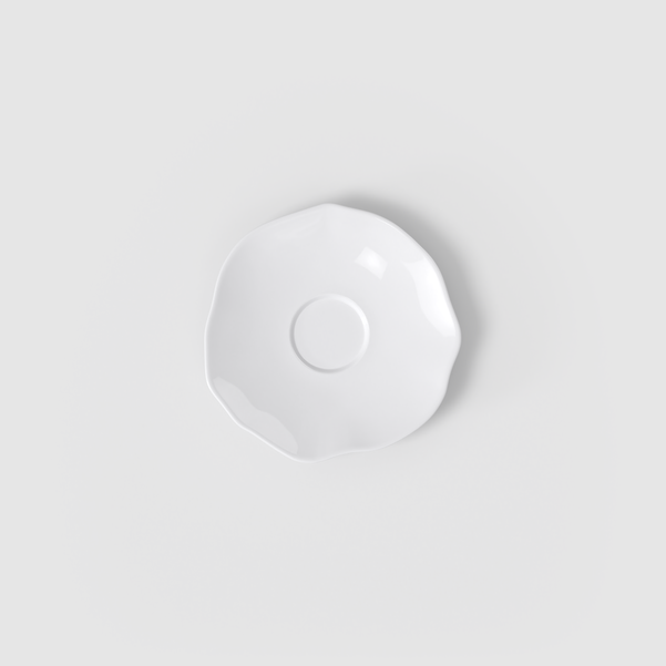 PURA Piattino per tazzina caffè bianca - 11,6 x 11,5 cm Premium Bone Porcelain