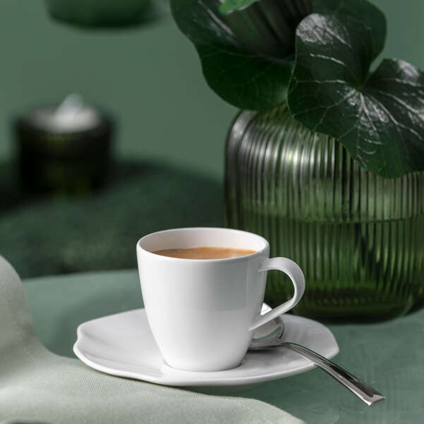 PURA Tazzina da caffè bianca - 50 ml, Premium Bone Porcelain