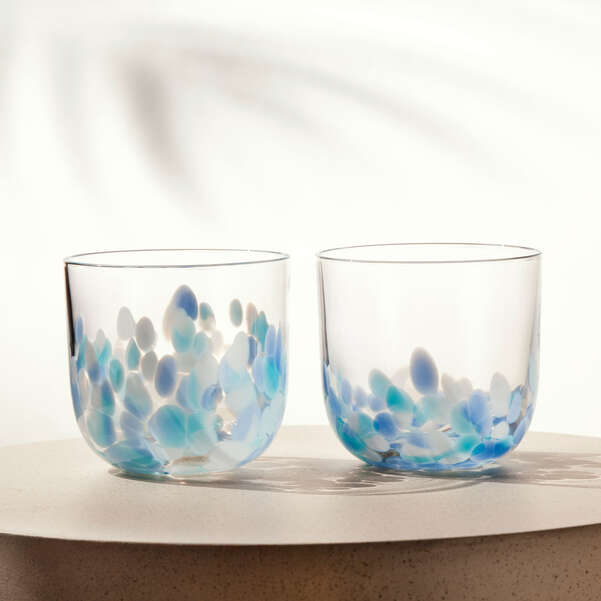 LIKE GLASS  Bicchiere da acqua - Blu, 200 ml, vetro SET 2 PZ