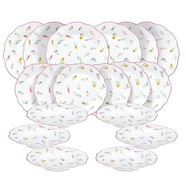 Servizio piatti 18 pezzi MILLEFIORI - Porcellana Multicolor