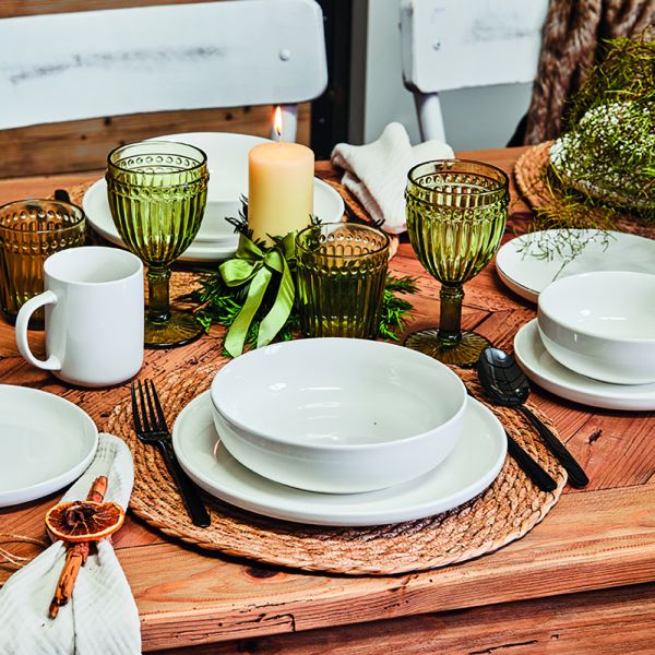 SET 6 Tazze caffè con piatto 90 cc EDGE - New Bone China Bianco