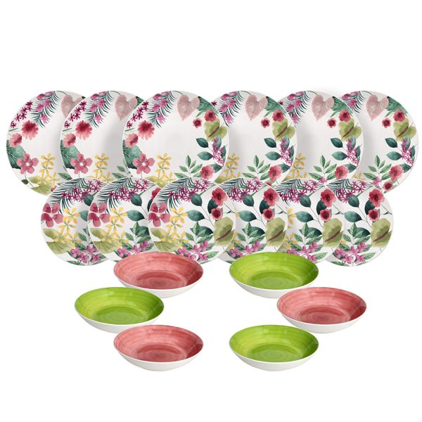 Servizio piatti 18 pezzi KALIMA - Porcellana Multicolor