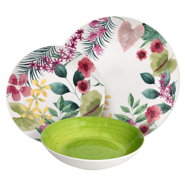 Servizio piatti 18 pezzi KALIMA - Porcellana Multicolor