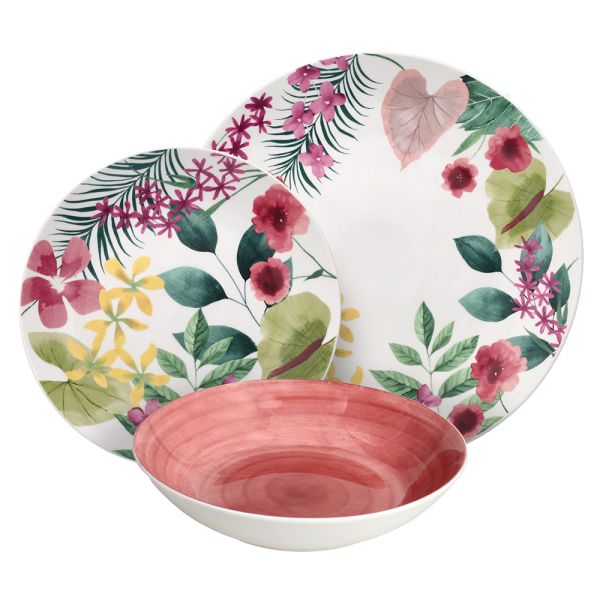 Servizio piatti 18 pezzi KALIMA - Porcellana Multicolor