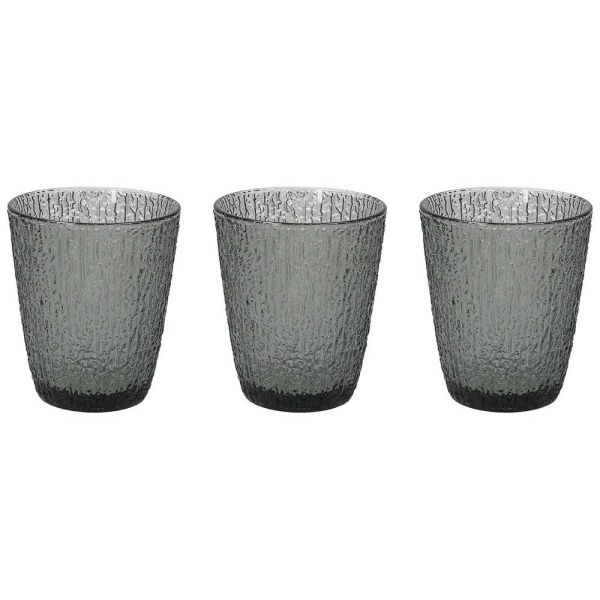 SET 3 bicchieri 280 cc DAVOR - Vetro Grigio