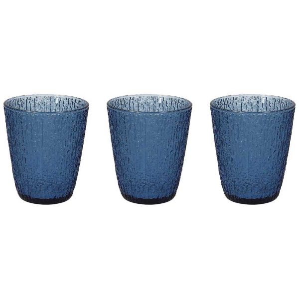 SET 3 bicchieri 280 cc DAVOR - Vetro Blu