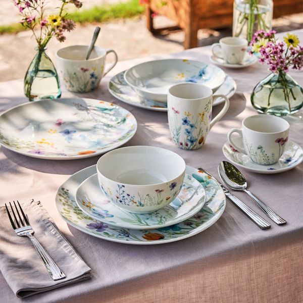 SET 6 Tazze Caffè con piatto 80 cc FLORENNE - Porcellana Multicolor