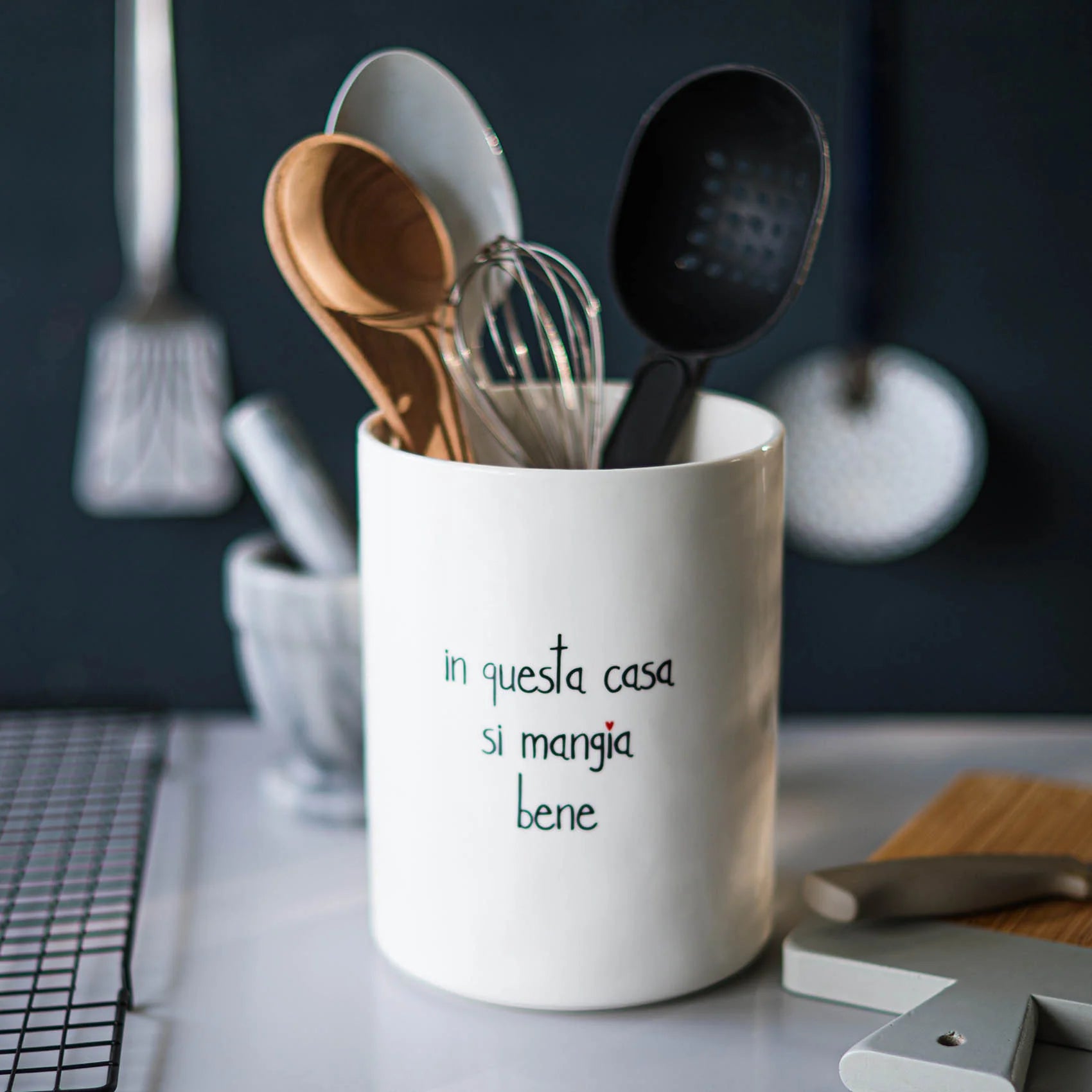 Portamestoli e posate "In questa casa si mangia bene"